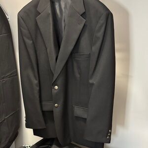 Classic Black Single-Breasted Men's Blazer with Metal Buttons